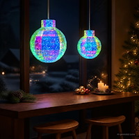 vidaXL Prismatisk iriserande LED-julkula 2 st Flerfärgsdesign