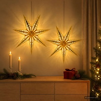 vidaXL Julbelysning RAAHE 2 st 10 LED-lampor Varmvit 45 x 6 x 45 cm