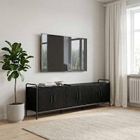 vidaXL TV-skåp 146 x 33 x 50 cm Svart ek Konstruerat trä
