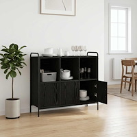vidaXL Sideboard Svart ek 97 x 33 x 81 cm Konstruerat trä