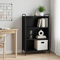 vidaXL Bokskåp 55,5 x 33 x 174 cm Konstruerat trä Svart ek