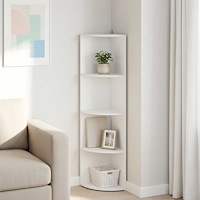 vidaXL Hörnhylla 4 nivåer 31,5 x 31 x 130 cm Konstruerat trä Vit