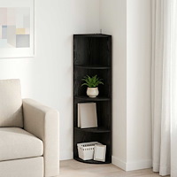 vidaXL Hörnhylla 4 nivåer 31,5 x 31 x 130 cm Konstruerat trä Svart ek