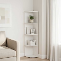 vidaXL Hörnhylla 4 nivåer 41,5 x 41,5 x 143 cm Konstruerat trä Vit