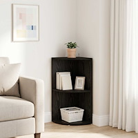 vidaXL Hörnhylla 2 nivåer 41,5 x 41,5 x 72 cm Konstruerat trä Svart ek
