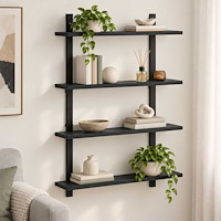 vidaXL Vägg hylla Svart ek 60.5 x 13.5 x 80.5 cm Konstruerat trä