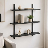 vidaXL Vägg hylla Svart ek 60.5 x 13.5 x 58.5 cm Konstruerat trä