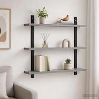 vidaXL Vägg hylla Grå Sonoma 60.5 x 13.5 x 58.5 cm Konstruerat trä