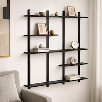 vidaXL Vägghylla Svart ek 102 x 13.5 x 102.5 cm Konstruerat trä