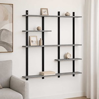 vidaXL Vägghylla Grå Sonoma 102 x 13,5 x 102,5 cm Konstruerat trä