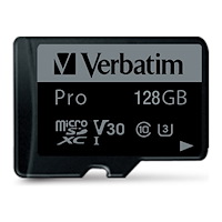 VERBATIM Verbatim PRO - flash-minneskort - 128 GB - mikroSDXC UHS-I