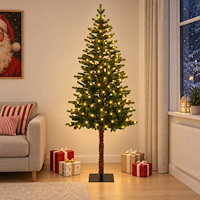 vidaXL Plast Hingad Julgran 150 cm 150 LED-lampor Varmvit