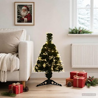 vidaXL Fiberoptisk julgran 64 cm 12 LED-lampor Varmvit PVC Grön