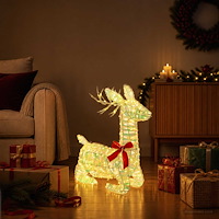 vidaXL 3D Julren LOVIISA 140 LED-lampor Varmvit 55 x 22 x 63 cm
