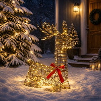vidaXL 3D Julren LOVIISA 140 LED-lampor Varmvit 55 x 22 x 63 cm