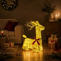vidaXL 3D Julren LOVIISA 140 LED-lampor Varmvit 55 x 22 x 63 cm