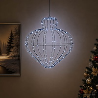 vidaXL Julfinialslampa 192 LED-lampor Kallvit Diam. 40 x 40 cm