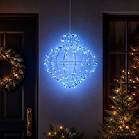 vidaXL Julfinialslampa 192 LED-lampor Blå Diam. 40 x 40 cm