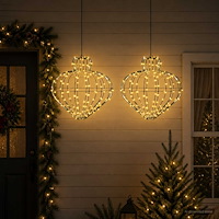 vidaXL Julfinialslampa 2 st 384 LED-lampor Varmvit Diam. 40 x 40 cm