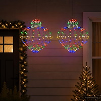 vidaXL Julfinialslampa 2 st 384 LED-lampor Mångfärgad Diam. 40 x 40 cm