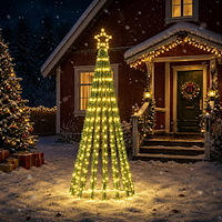 vidaXL LED Julgran EKENAS 180 cm 255 LED-lampor Varmvit Stål Svart
