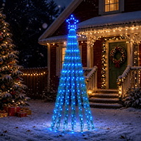 vidaXL LED Julgran EKENAS 180 cm 255 LED-lampor Blå Stål Svart