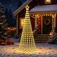 vidaXL LED Julgran EKENAS 250 cm 475 LED-lampor Varmvit Stål Svart