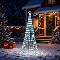 vidaXL LED Julgran EKENAS 250 cm 475 LED-lampor Kallvit Stål Svart
