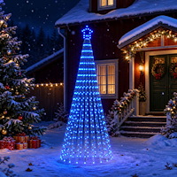 vidaXL LED Julgran EKENAS 250 cm 475 LED-lampor Blå Stål Svart