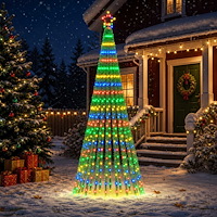 vidaXL LED Julgran EKENAS 250 cm 475 LED-lampor Mångfärgad Stål Svart