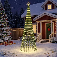 vidaXL LED Julgran EKENAS 300 cm 668 LED-lampor Varmvit Stål Svart