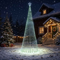 vidaXL LED Julgran EKENAS 400 cm 1028 LED-lampor Kallvit Stål Svart