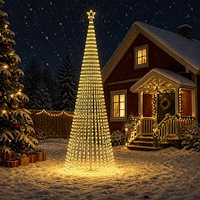 vidaXL LED Julgran EKENAS 500 cm 1524 LED-lampor Varmvit Stål Svart