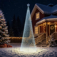 vidaXL LED Julgran EKENAS 500 cm 1524 LED-lampor Kallvit Stål Svart