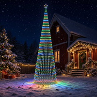 vidaXL LED Julgran EKENAS 500 cm 1524 LED-lampor Mångfärgad Stål Svart