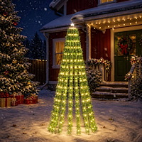 vidaXL LED Julgran EKENAS 150 cm 240 LED-lampor Varmvit Stål Grön