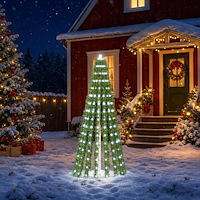 vidaXL LED Julgran EKENAS 150 cm 240 LED-lampor Kallvit Stål Grön