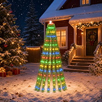 vidaXL LED Julgran EKENAS 150 cm 240 LED-lampor Mångfärgad Stål Grön