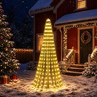 vidaXL LED Julgran EKENAS 220 cm 460 LED-lampor Varmvit Stål Grön