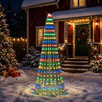 vidaXL LED Julgran EKENAS 220 cm 460 LED-lampor Mångfärgad Stål Grön