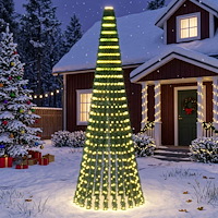 vidaXL LED Julgran EKENAS 270 cm 648 LED-lampor Varmvit Stål Grön