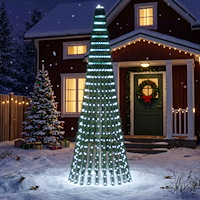 vidaXL LED Julgran EKENAS 270 cm 648 LED-lampor Kallvit Stål Grön
