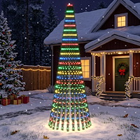 vidaXL LED Julgran EKENAS 270 cm 648 LED-lampor Mångfärgad Stål Grön