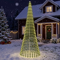 vidaXL LED Julgran EKENAS 370 cm 1008 LED-lampor Varmvit Stål Grön