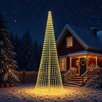 vidaXL LED Julgran EKENAS 470 cm 1504 LED-lampor Varmvit Stål Grön