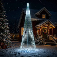 vidaXL LED Julgran EKENAS 470 cm 1504 LED-lampor Kallvit Stål Grön