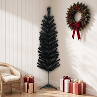 vidaXL Konstgjort smalt julträd 120 cm PVC och stål Svart