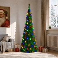 vidaXL Pop-up-julgran med LED-belysning 180 cm 150 LED-lampor PVC Grön