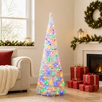 vidaXL Pop-up-julgran med LED-belysning 120 cm 50 LED-lampor