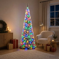vidaXL Pop-up-julgran med LED-belysning 180 cm 150 LED-lampor PVC